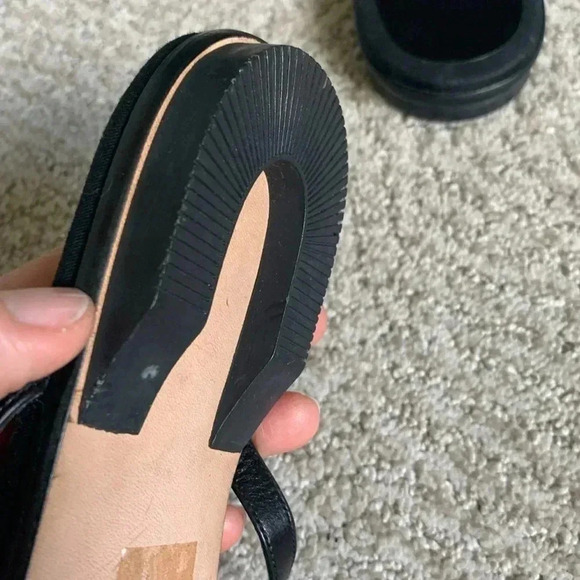 Stuart Weitzman Black Flat Sandals with silver metal accents - Picture 9 of 9